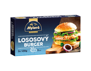 Lososový hamburger